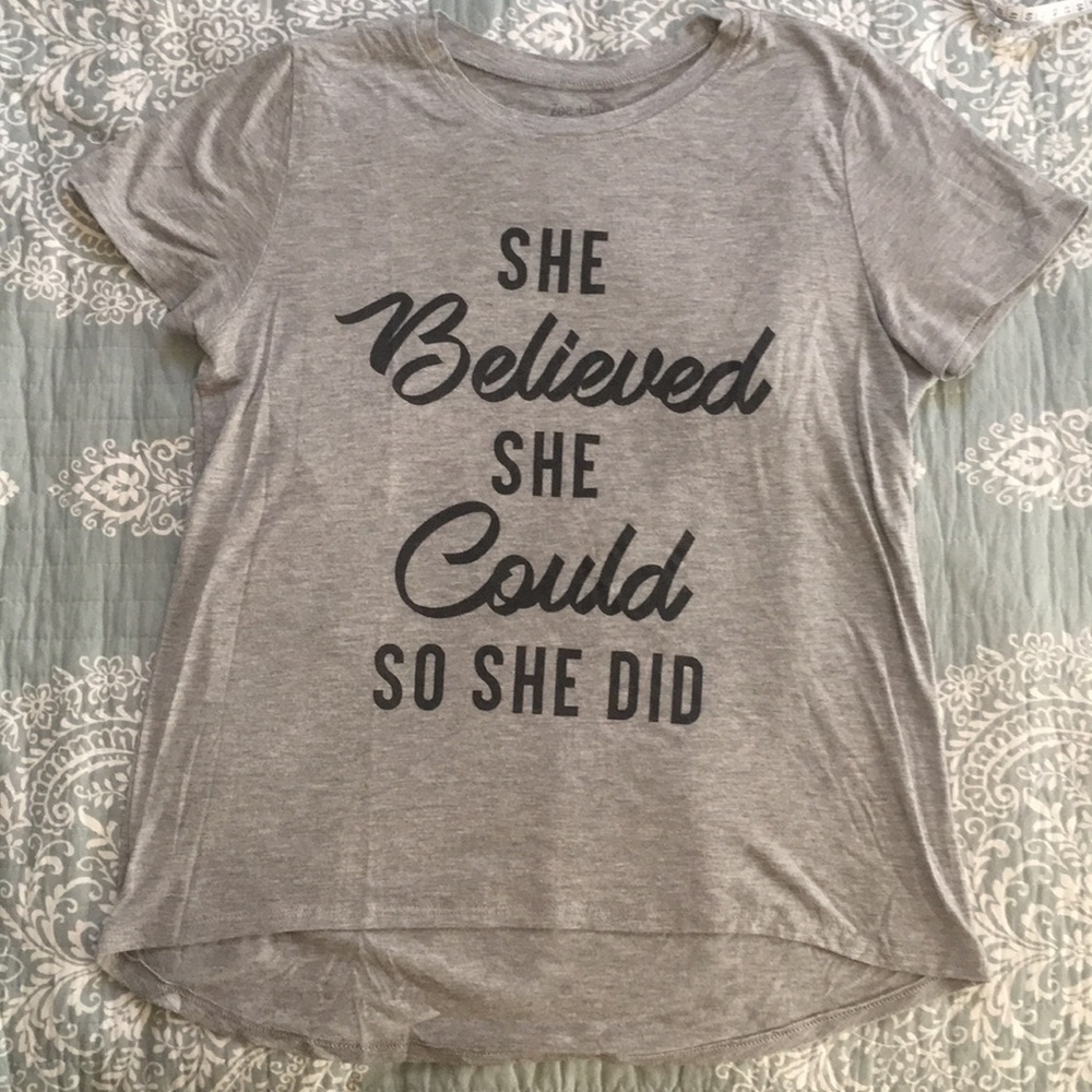 Zoe + Liv Heather Grey Print T-shirt